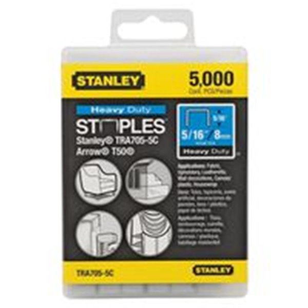 Stanley Stanley Tools 9422007 Flat Heavy Duty Crown Staple; 0.312 in. - Pack of 5000 9422007